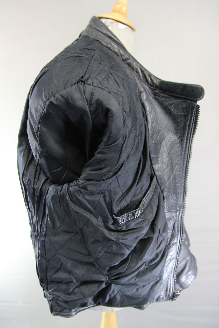 RANA LEATHERWEAR CLASSIC BLACK BIKER JACKET 38-40 INCH CHEST/MEDIUM