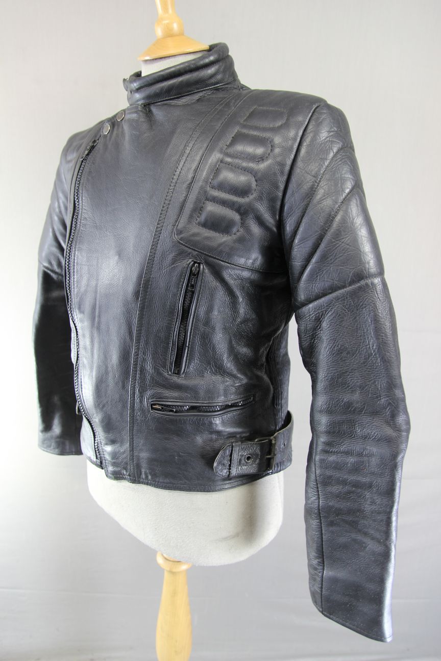 MERCURY STONES CLASSIC BLACK LEATHER BIKER JACKET 40-42 INCH CHEST