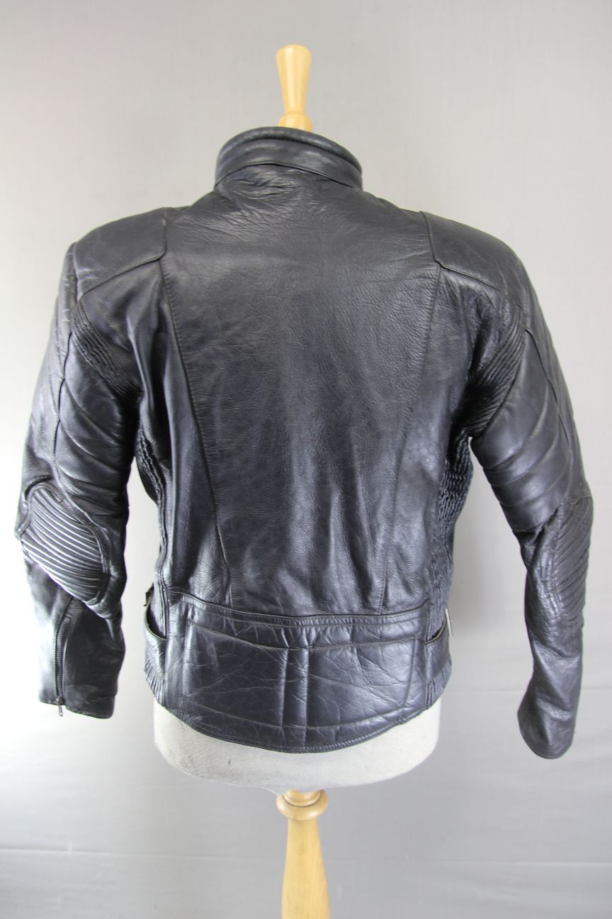 MERCURY STONES CLASSIC BLACK LEATHER BIKER JACKET 40-42 INCH CHEST