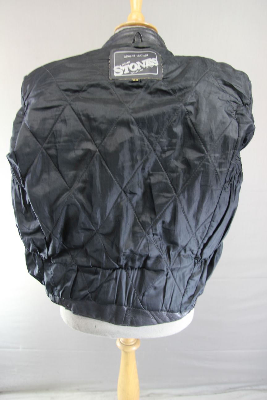 MERCURY STONES CLASSIC BLACK LEATHER BIKER JACKET 40-42 INCH CHEST