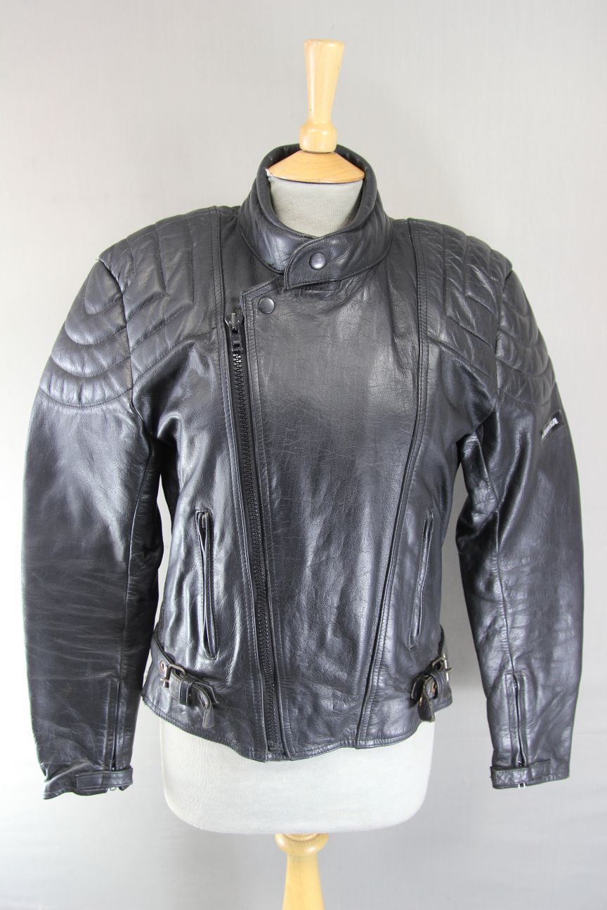 CORSA CLASSIC BLACK LEATHER BIKER JACKET 36-38 INCH CHEST