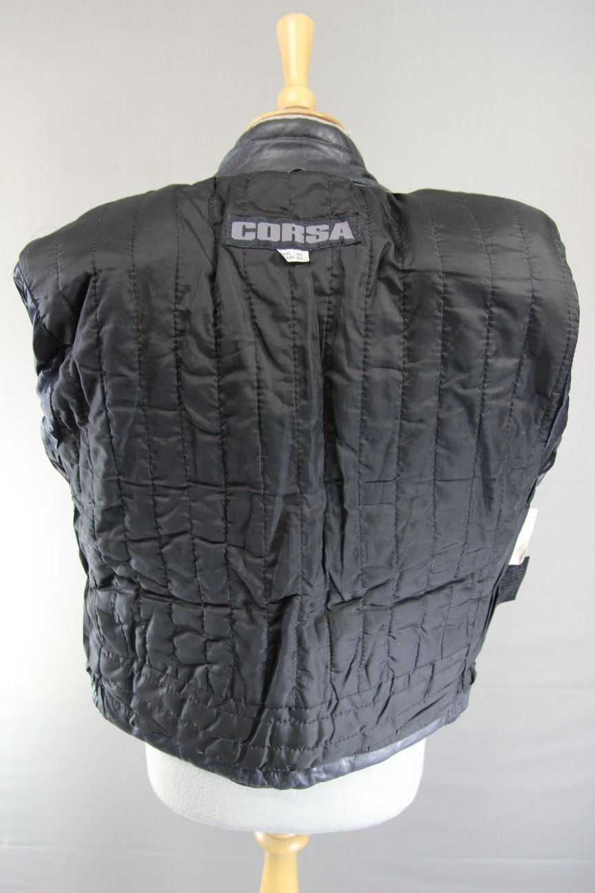 CORSA CLASSIC BLACK LEATHER BIKER JACKET 36-38 INCH CHEST