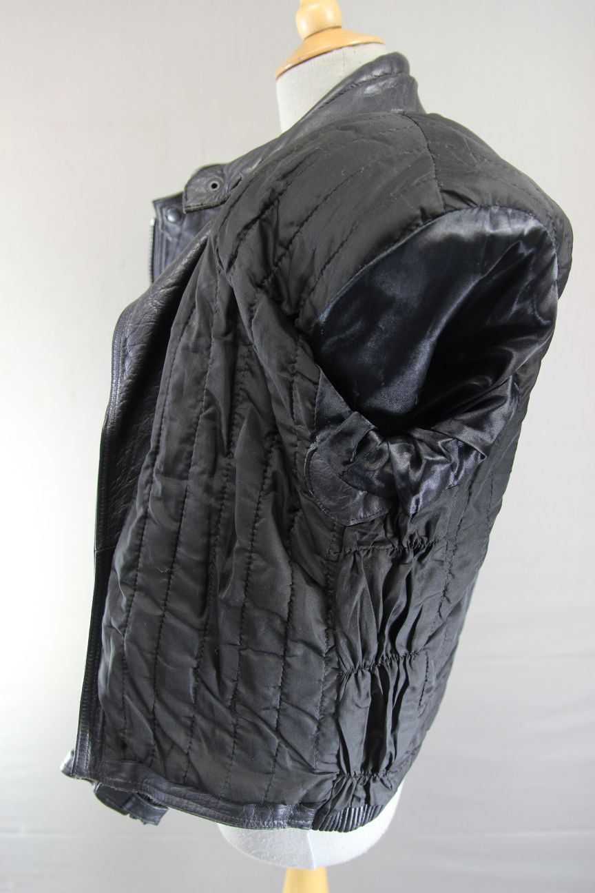 CORSA CLASSIC BLACK LEATHER BIKER JACKET 36-38 INCH CHEST