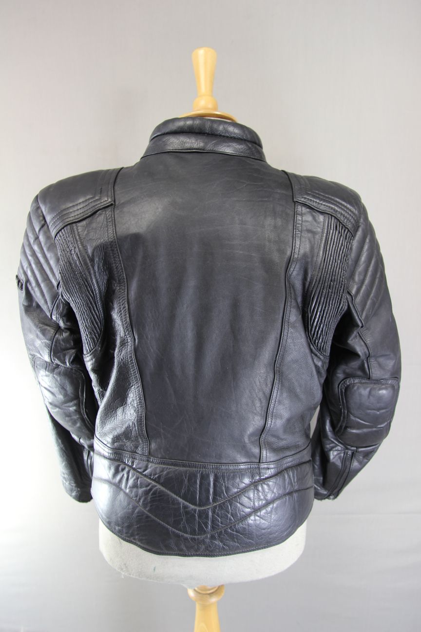 APACHE LEATHERS THINSULATE 3M THERMAL LINED CLASSIC BLACK BIKER JACKET 40-42 IN