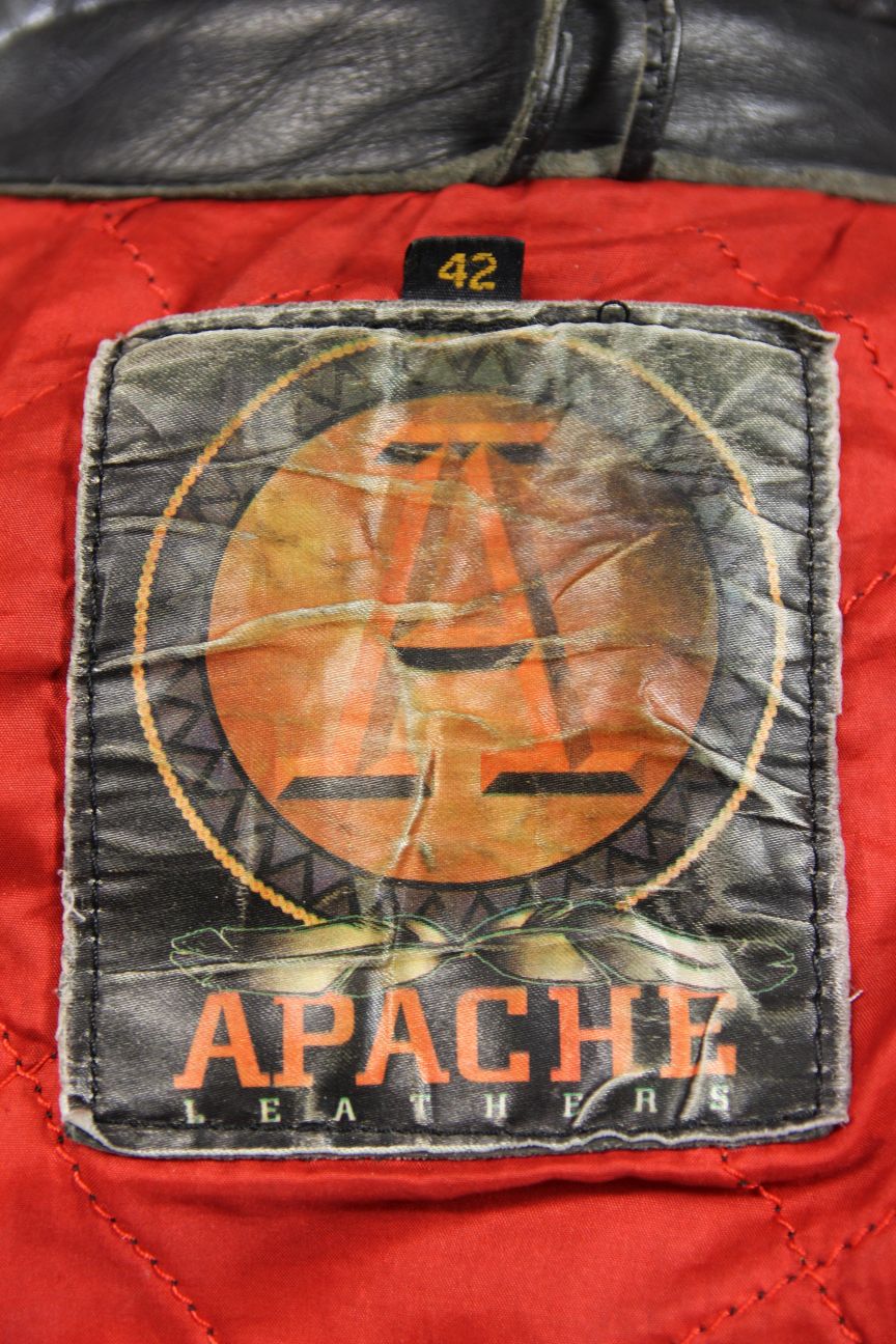 APACHE LEATHERS THINSULATE 3M THERMAL LINED CLASSIC BLACK BIKER JACKET 40-42 IN