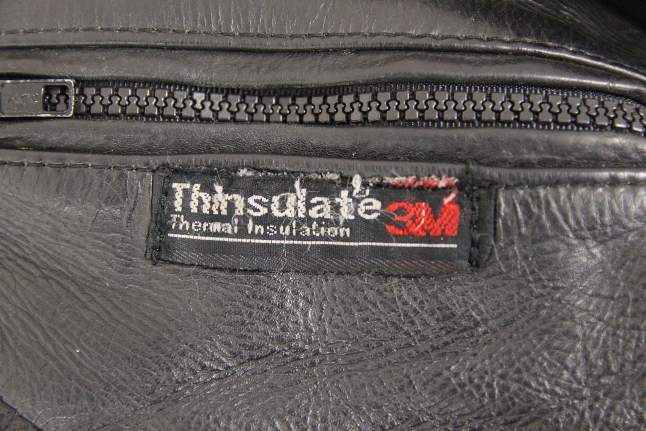 APACHE LEATHERS THINSULATE 3M THERMAL LINED CLASSIC BLACK BIKER JACKET 40-42 IN