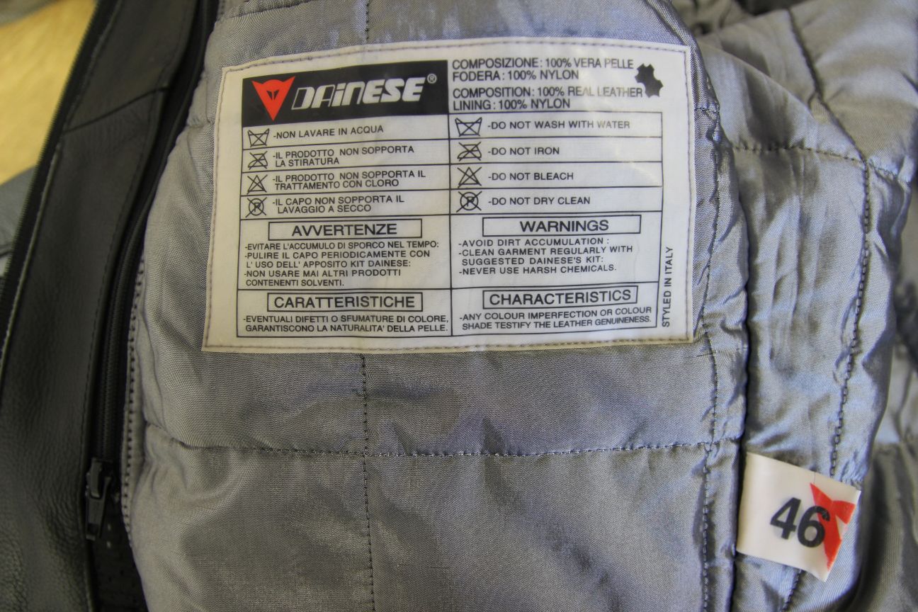 DAINESE LADIES BLACK & SILVER LEATHER BIKER JACKET + ARMOUR/THERMAL LINING 38 IN