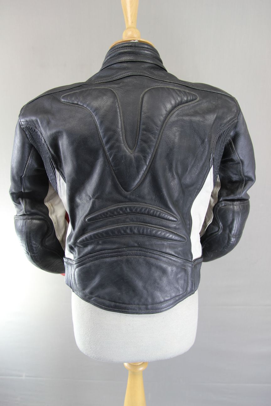 FRANK THOMAS XTREME TOUR RED & SILVER HIDE LEATHER BIKER JACKET + CE ARMOUR 36IN