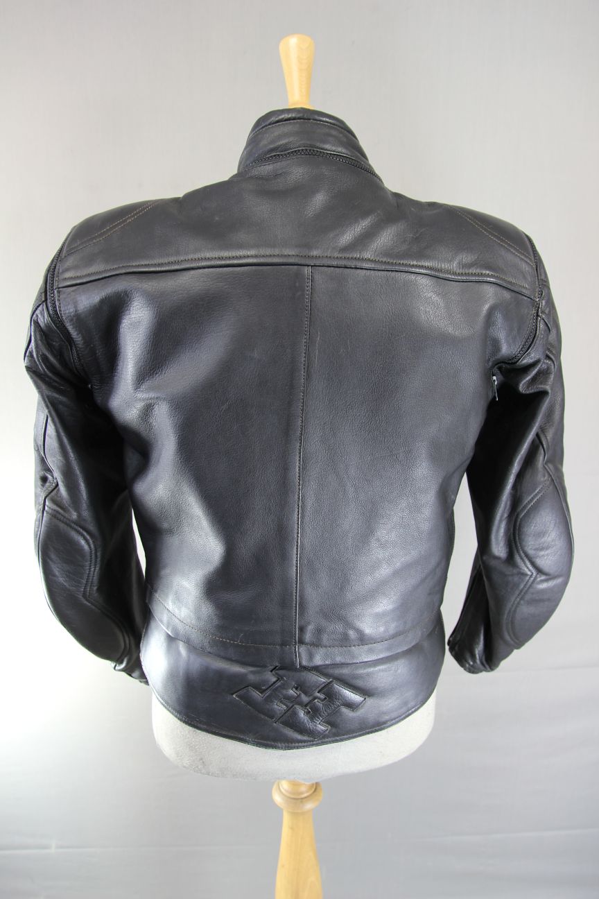 FIELDSHEER 2 IN 1 BLACK LEATHER BIKER JACKET + PROTECTORS & THERMAL LINING 40 IN