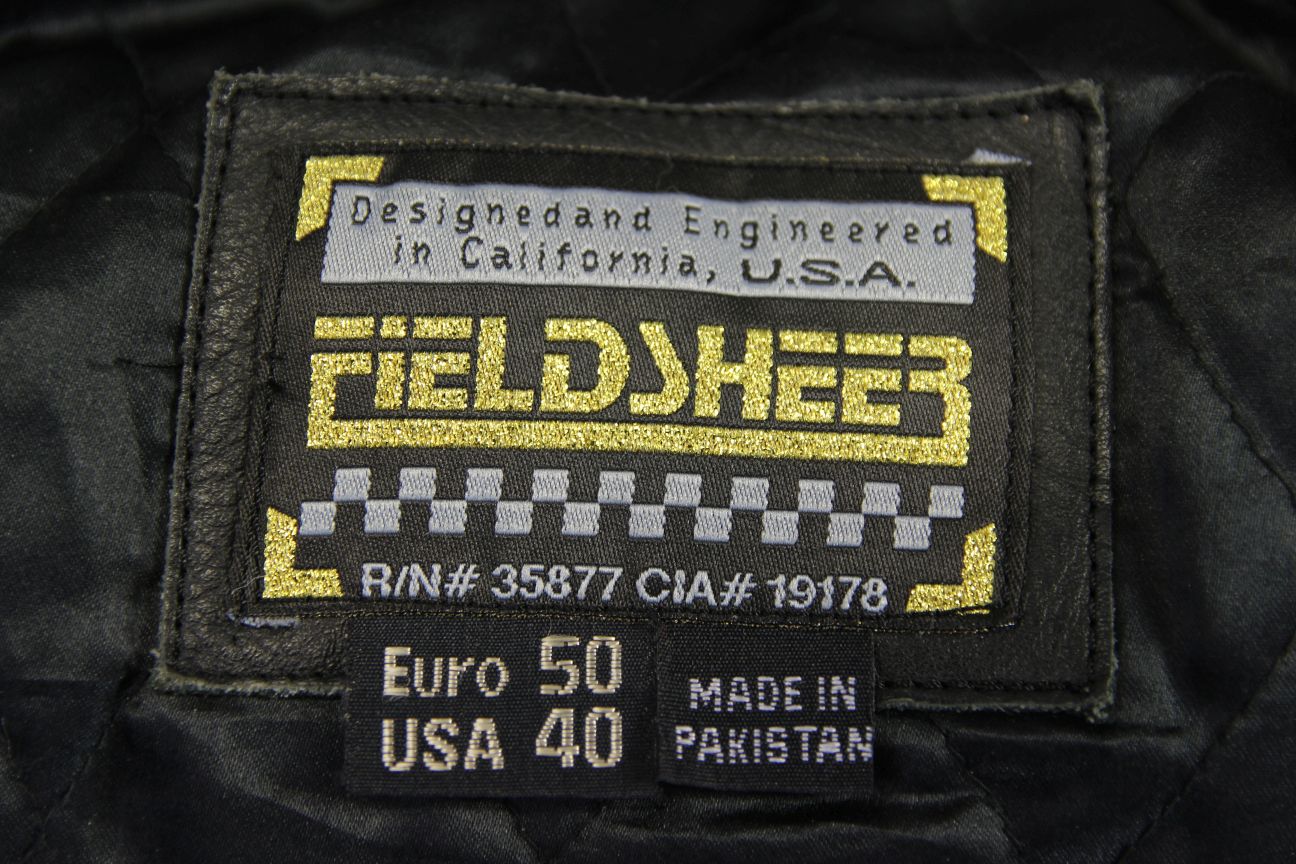 FIELDSHEER 2 IN 1 BLACK LEATHER BIKER JACKET + PROTECTORS & THERMAL LINING 40 IN
