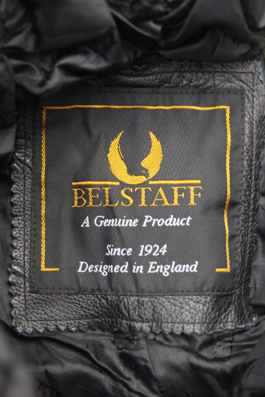 BELSTAFF BLACK LEATHER BIKER TROUSERS SIZE 12: WAIST 26-28 IN/INSIDE LEG 28 IN