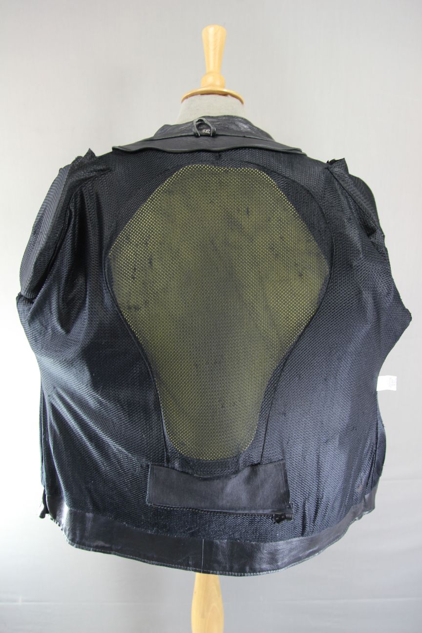 LADIES BLACK LEATHER BIKER JACKET WITH BACK, SHOULDER & ELBOW CE ARMOUR 46 INCH