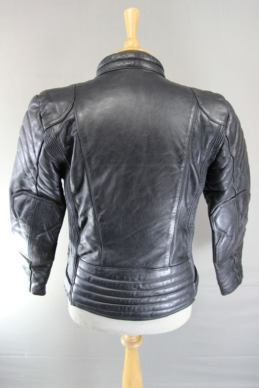 CLASSIC SPORTEX C4 BLACK LEATHER BIKER JACKET 36-38 INCH