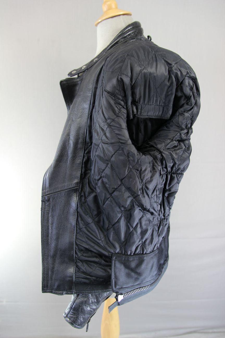 CLASSIC BLACK LEATHER BIKER JACKET 38-40 INCH