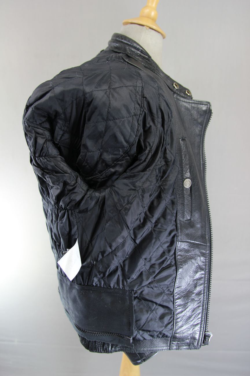 CLASSIC BLACK LEATHER BIKER JACKET 38-40 INCH