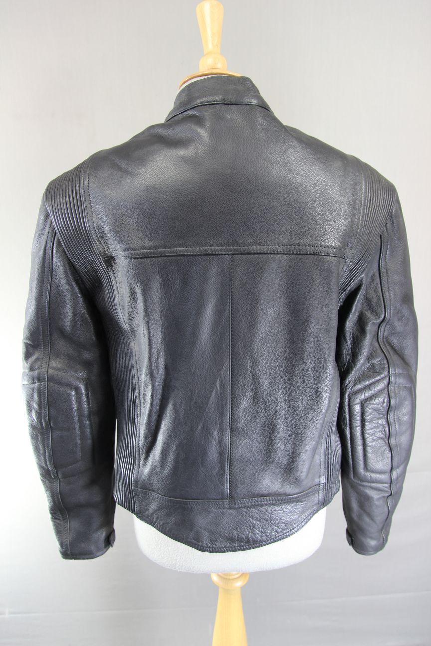 CLASSIC BUFFALO VULCAN BLACK LEATHER BIKER JACKET 36 INCH