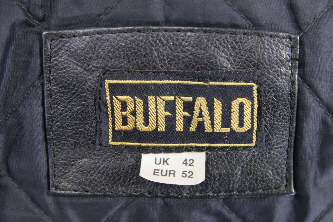 CLASSIC BUFFALO VULCAN BLACK LEATHER BIKER JACKET 36 INCH