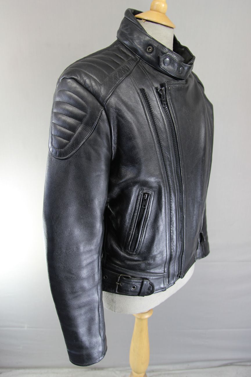 CLASSIC KETT BLACK LEATHER THINSULATE 3M THERMAL LINED BIKER JACKET 38-40 INCH