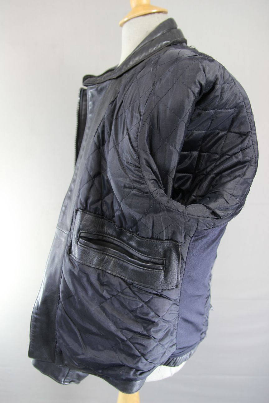 CLASSIC INTERSTATE OF GREAT BRITAIN BLACK COWHIDE LEATHER BIKER JACKET 38-40 IN