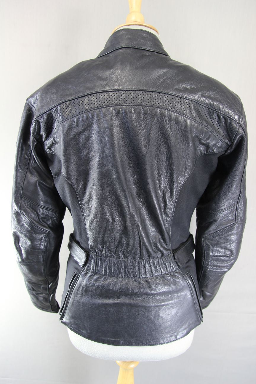 RST FEMME COLLECTION LEATHER BIKER JACKET + BACK PROTECTOR/THERMAL LINING: SZ 12