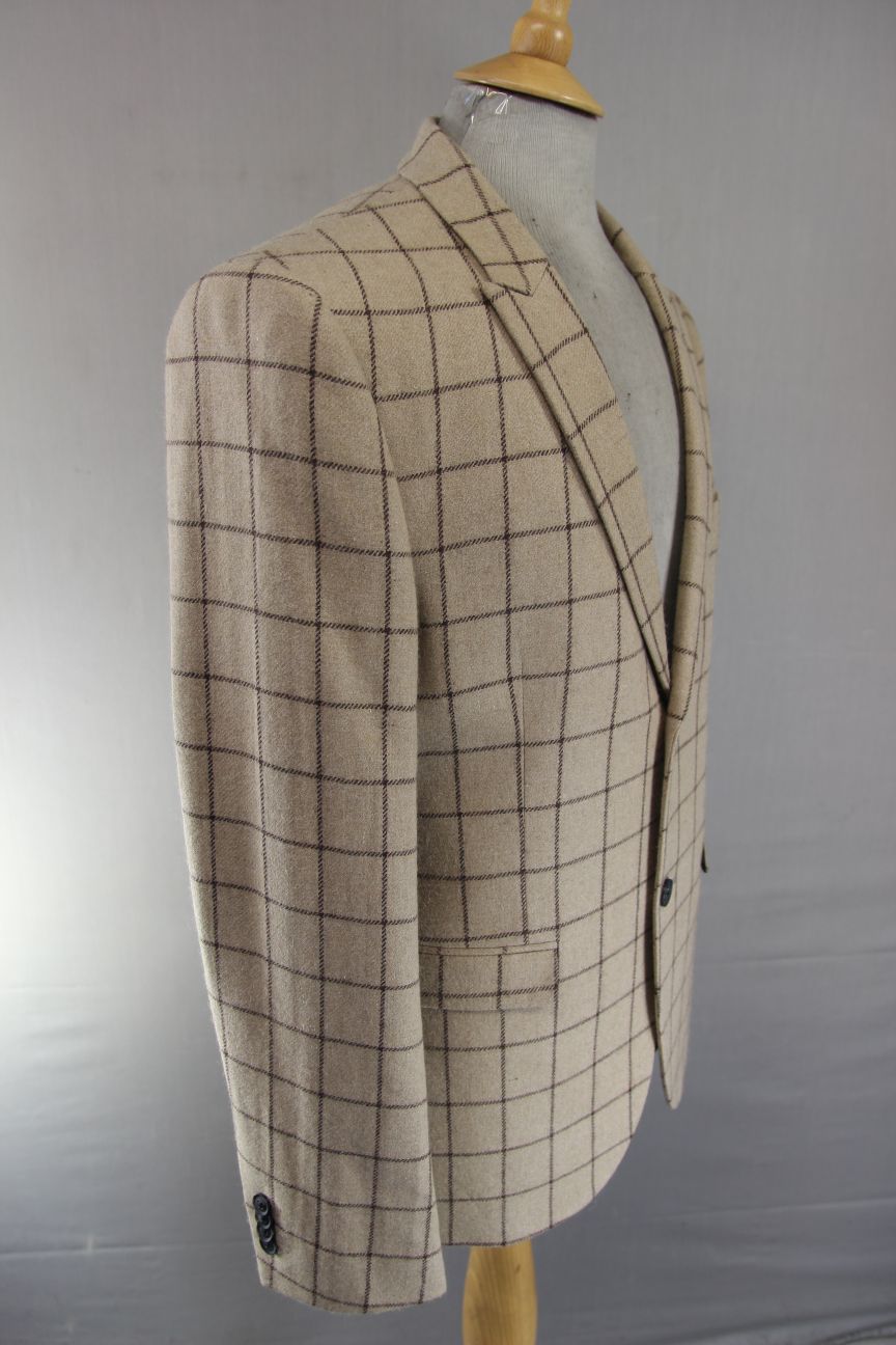 SWEAR & MASON BRAND NEW WITH TAG BEIGE CHECK SUIT: CHEST 38 INCH/WAIST 34 INCH