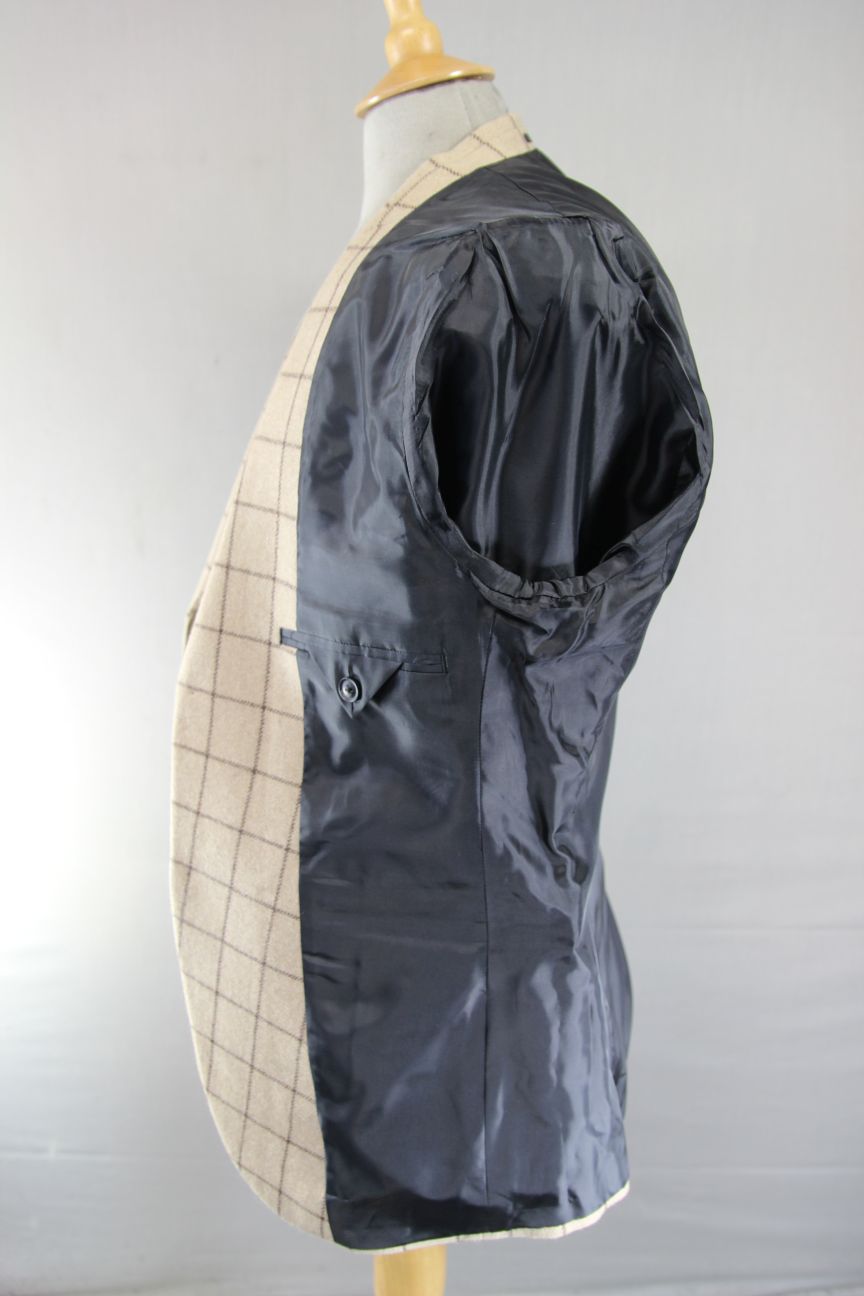 SWEAR & MASON BRAND NEW WITH TAG BEIGE CHECK SUIT: CHEST 38 INCH/WAIST 34 INCH