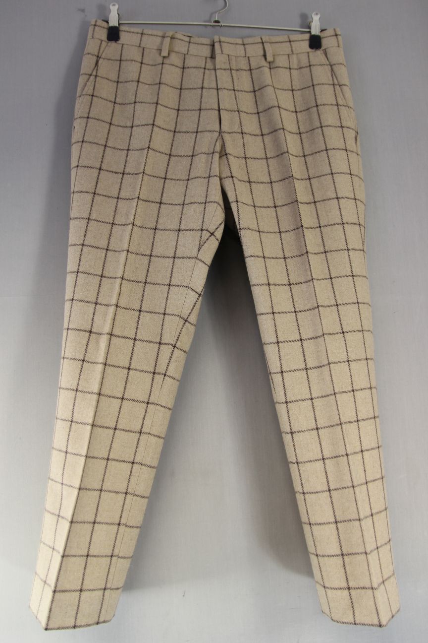 SWEAR & MASON BRAND NEW WITH TAG BEIGE CHECK SUIT: CHEST 38 INCH/WAIST 34 INCH