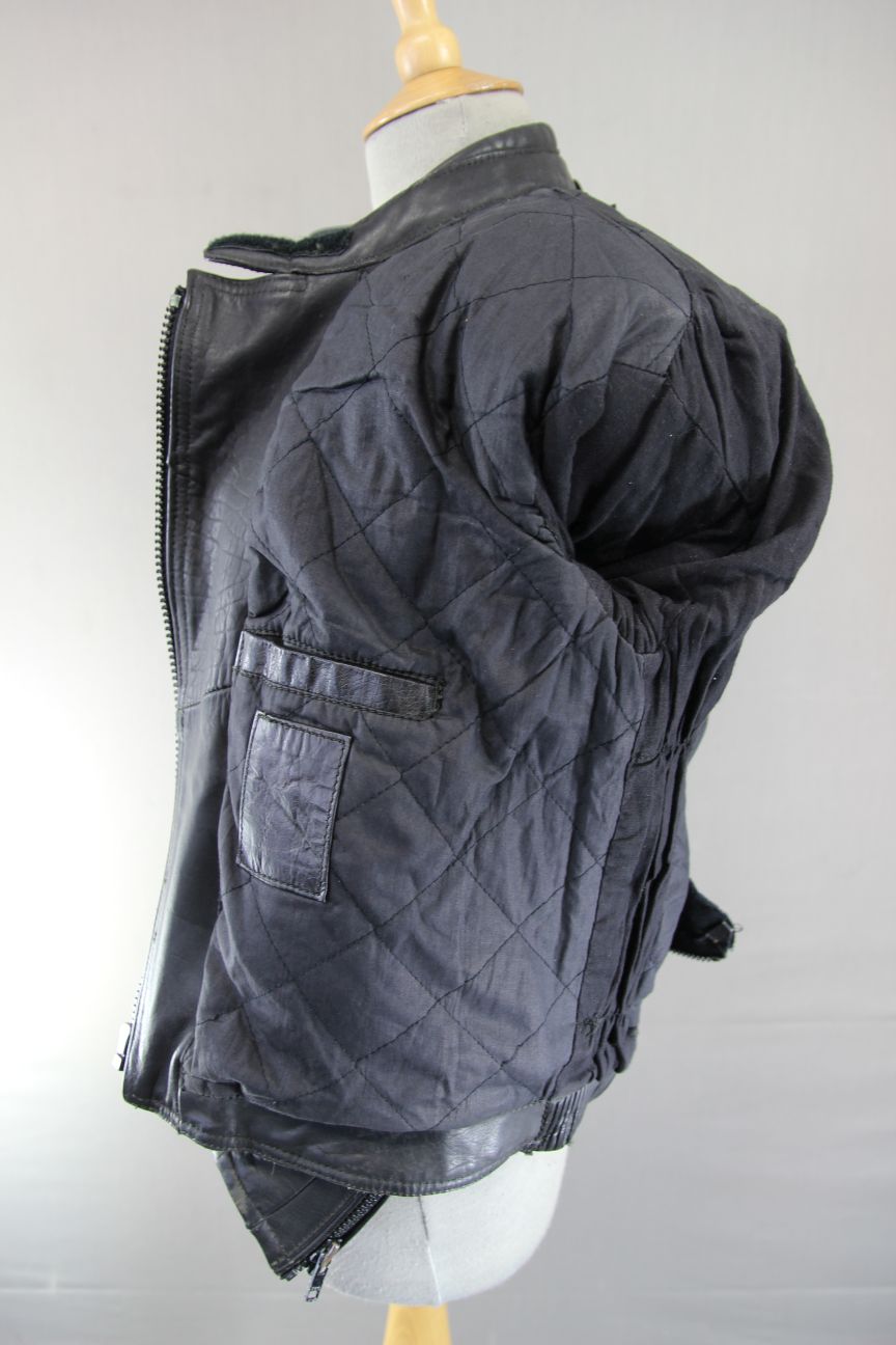 BIKER'S PARADISE 'WARRIOR' BLACK COWHIDE LEATHER CE MARKED BIKER JACKET: SIZE 10