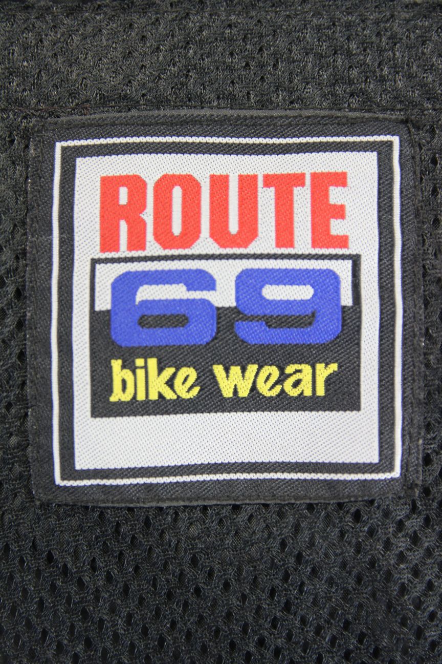 BOYS/CHILDS ROUTE69 BLACK, BLUE & SILVER LEATHER SPORTS/RACING BIKER JKT 36"/XXL