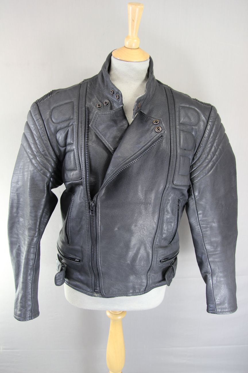 SCHUH CLASSIC BLACK LEATHER BIKER JACKET 40-42 INCH