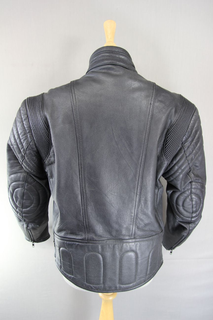 SCHUH CLASSIC BLACK LEATHER BIKER JACKET 40-42 INCH