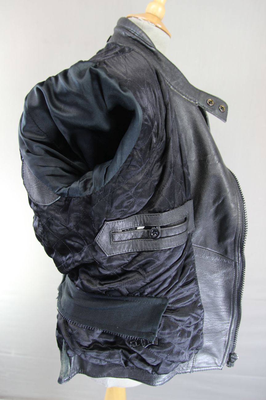 SCHUH CLASSIC BLACK LEATHER BIKER JACKET 40-42 INCH