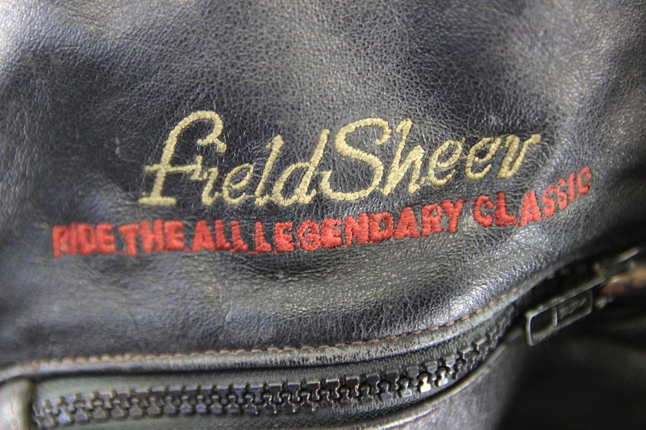 VINTAGE 70'S PUNK ROCK STYLE FIELDSHEER RETRO BLACK LEATHER BIKER JCKT 44-46"/XL