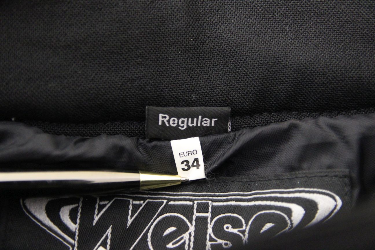 WEISE BLACK LEATHER & TEXTILE BIKER TROUSERS SIZE 8: WAIST 28"/LEG 30" (REG FIT)