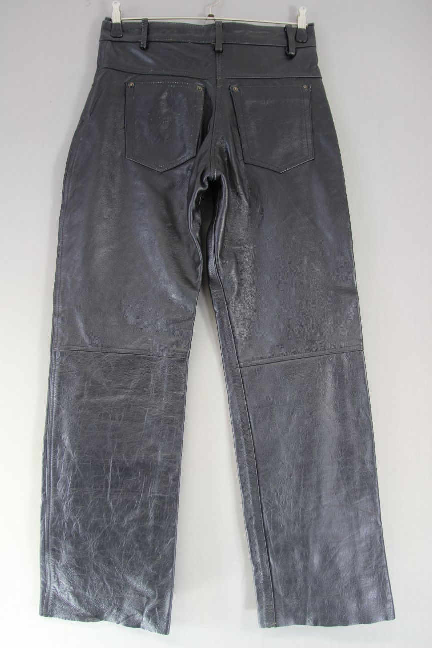 BIKERS GEAR CLASSIC BLACK LEATHER WOMEN'S JEANS WAIST 32 INCH/INSIDE LEG 32 INCH
