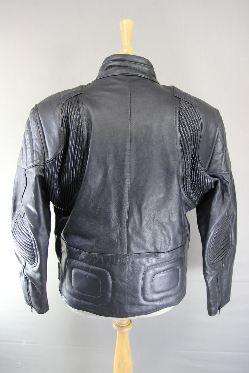 ASHY BLACK PRIME HIDE LEATHER BIKER JACKET 42-44 INCH