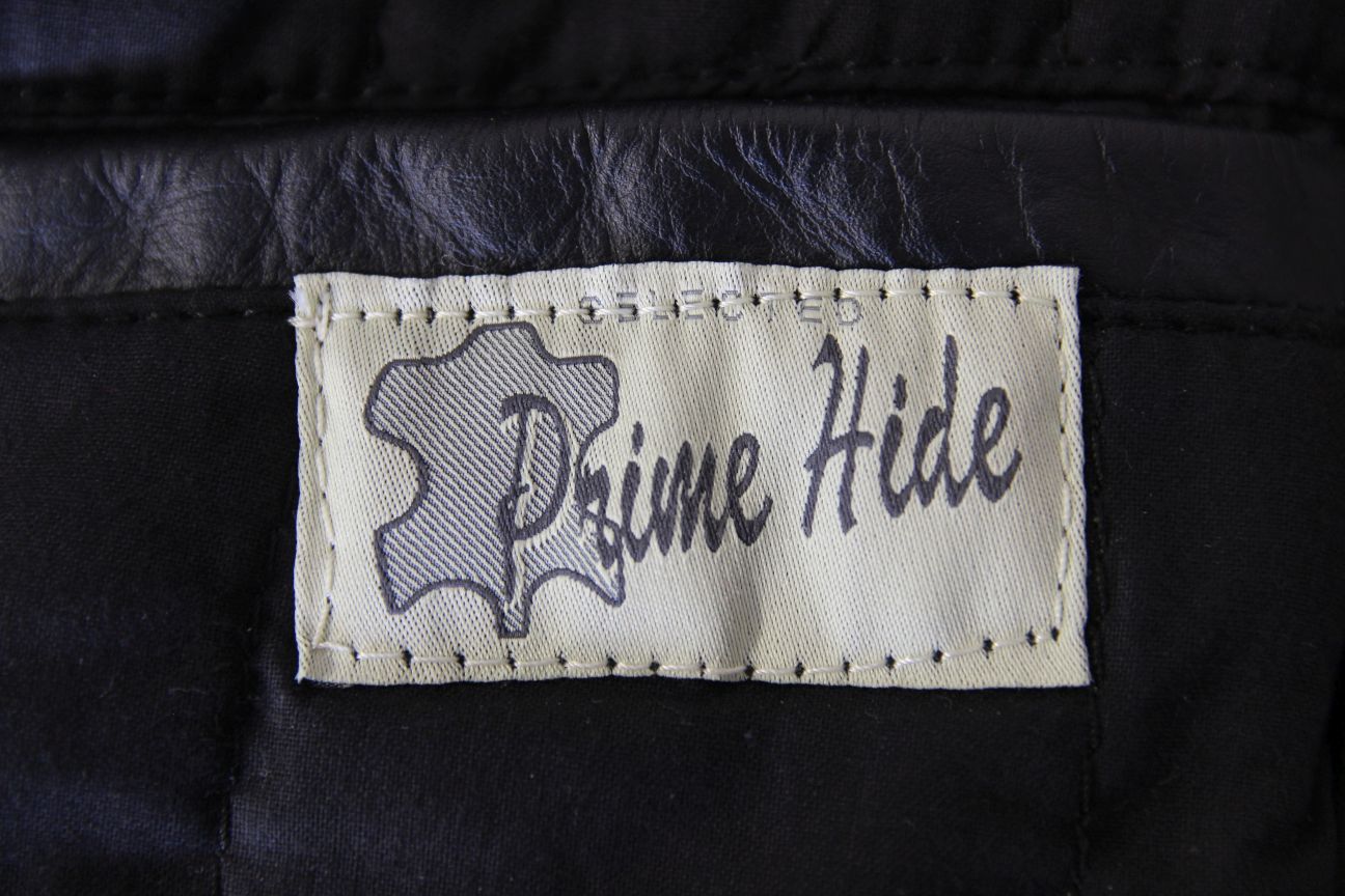 ASHY BLACK PRIME HIDE LEATHER BIKER JACKET 42-44 INCH
