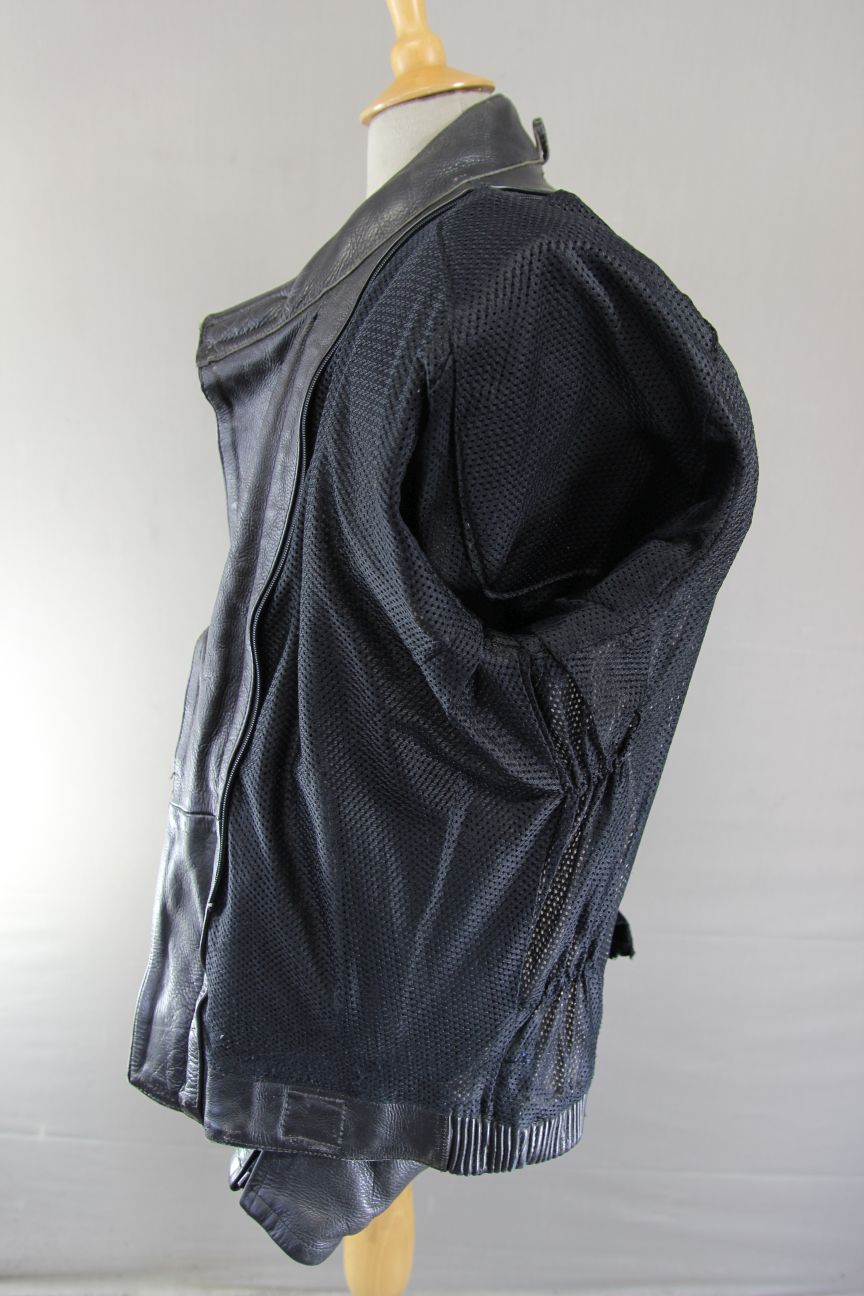ASHY CLASSIC BLACK LEATHER BIKER JACKET 42-44 INCH