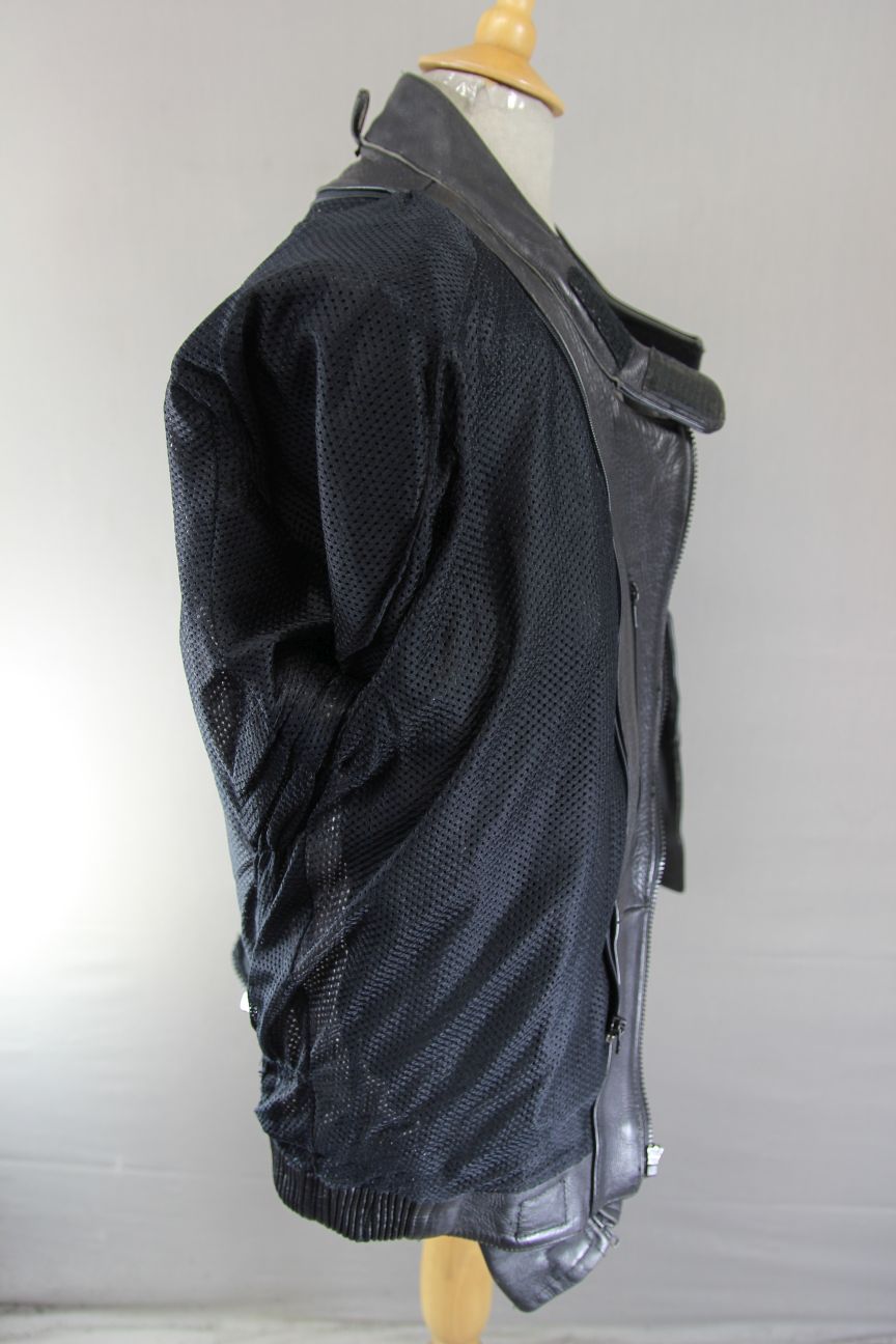 ASHY CLASSIC BLACK LEATHER BIKER JACKET 42-44 INCH