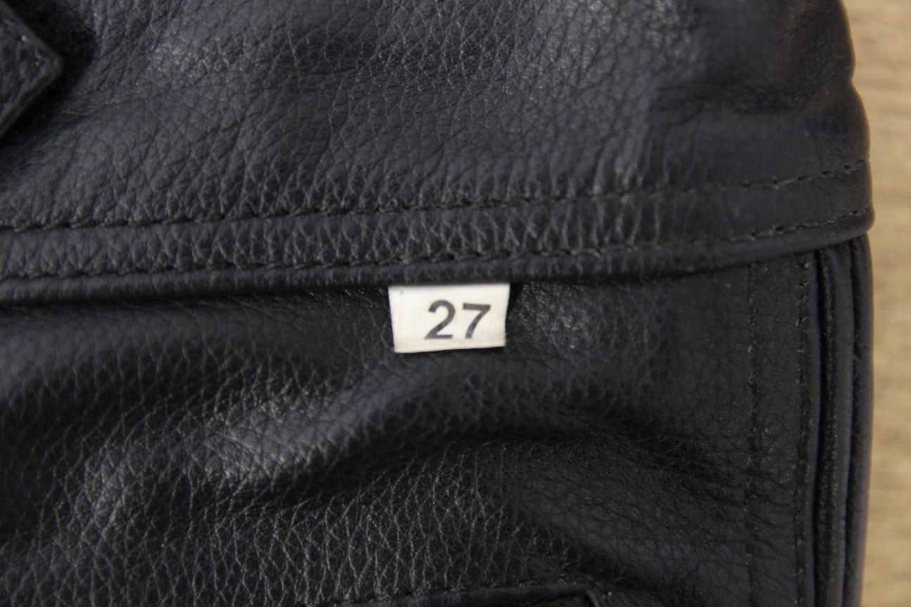 CITY OF LEATHER BLACK BIKER TROUSERS WITH KNEE ARMOUR: WAIST 36" /INSIDE LEG 27"