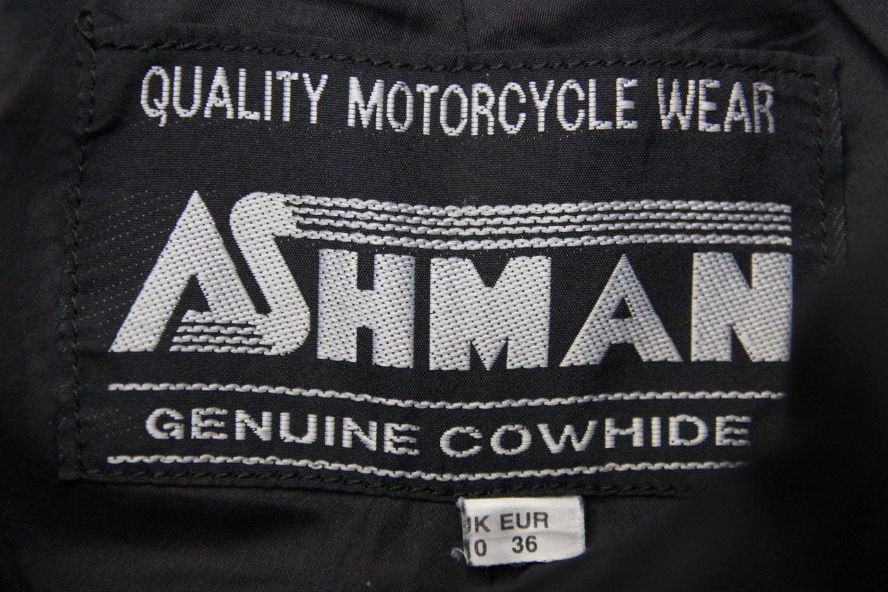 ASHMAN BLACK COWHIDE LEATHER BIKER TROUSERS SIZE 10 WAIST 26 IN/INSIDE LEG 29 IN