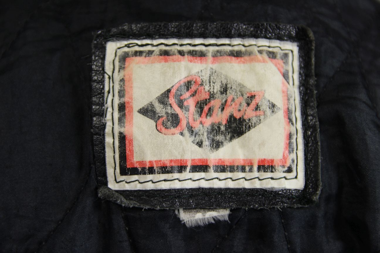 CLASSIC STANZ BLACK LEATHER BIKER JACKET 38-40 INCH/MEDIUM
