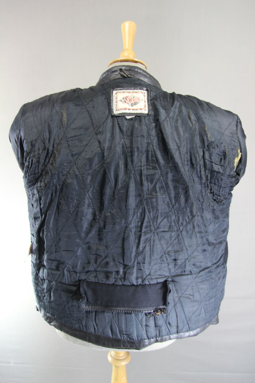 CLASSIC STANZ BLACK LEATHER BIKER JACKET 38-40 INCH/MEDIUM