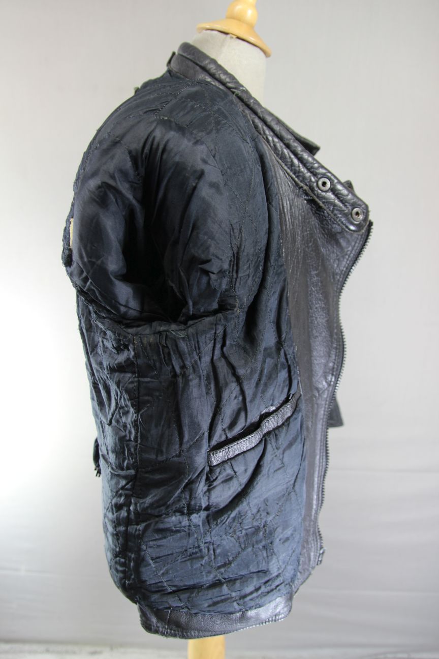 CLASSIC STANZ BLACK LEATHER BIKER JACKET 38-40 INCH/MEDIUM
