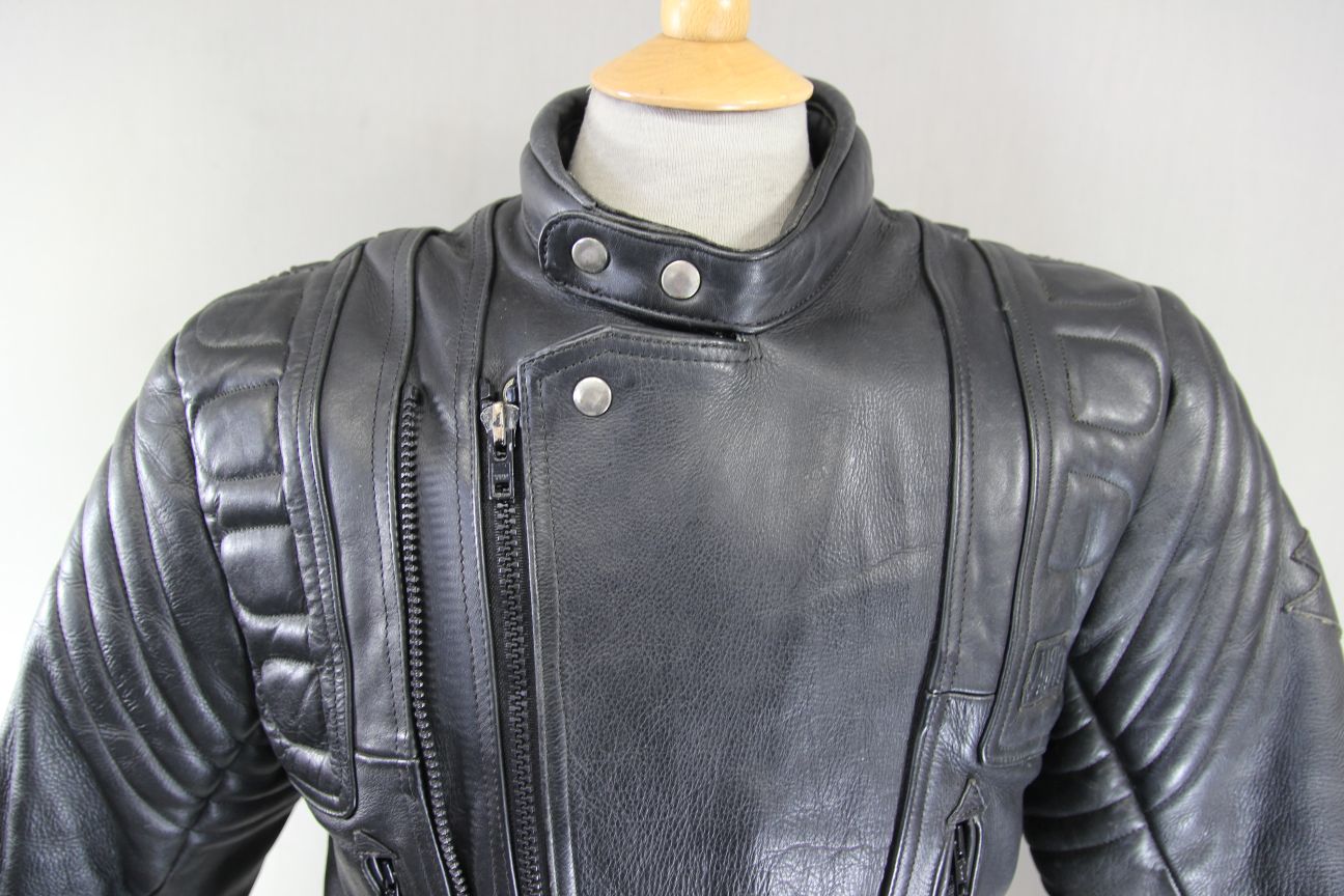 AKITO MERCURY PLUS CLASSIC BLACK LEATHER BIKER JACKET 40-42 INCHES