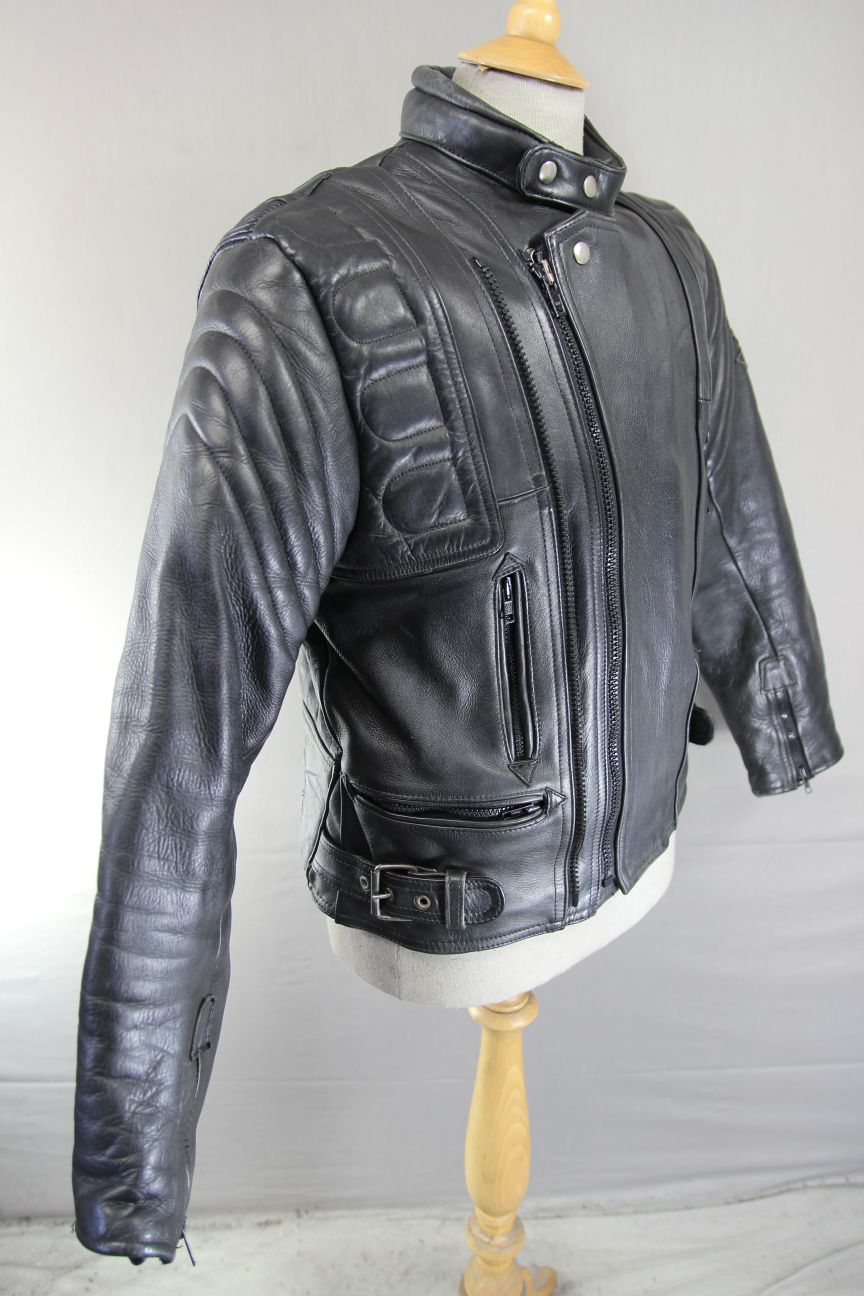AKITO MERCURY PLUS CLASSIC BLACK LEATHER BIKER JACKET 40-42 INCHES