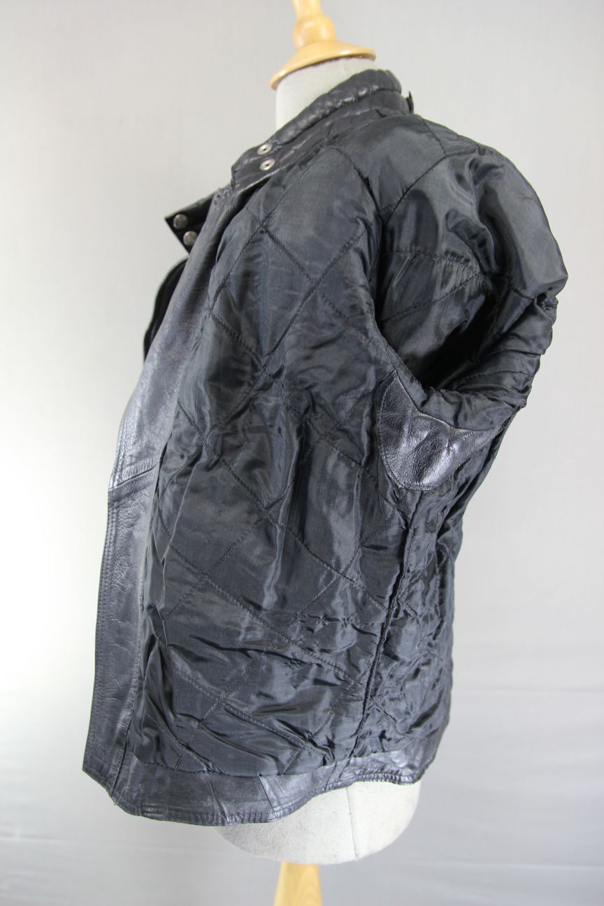 CLASSIC BLACK LEATHER BIKER JACKET 36 INCH CHEST/SMALL