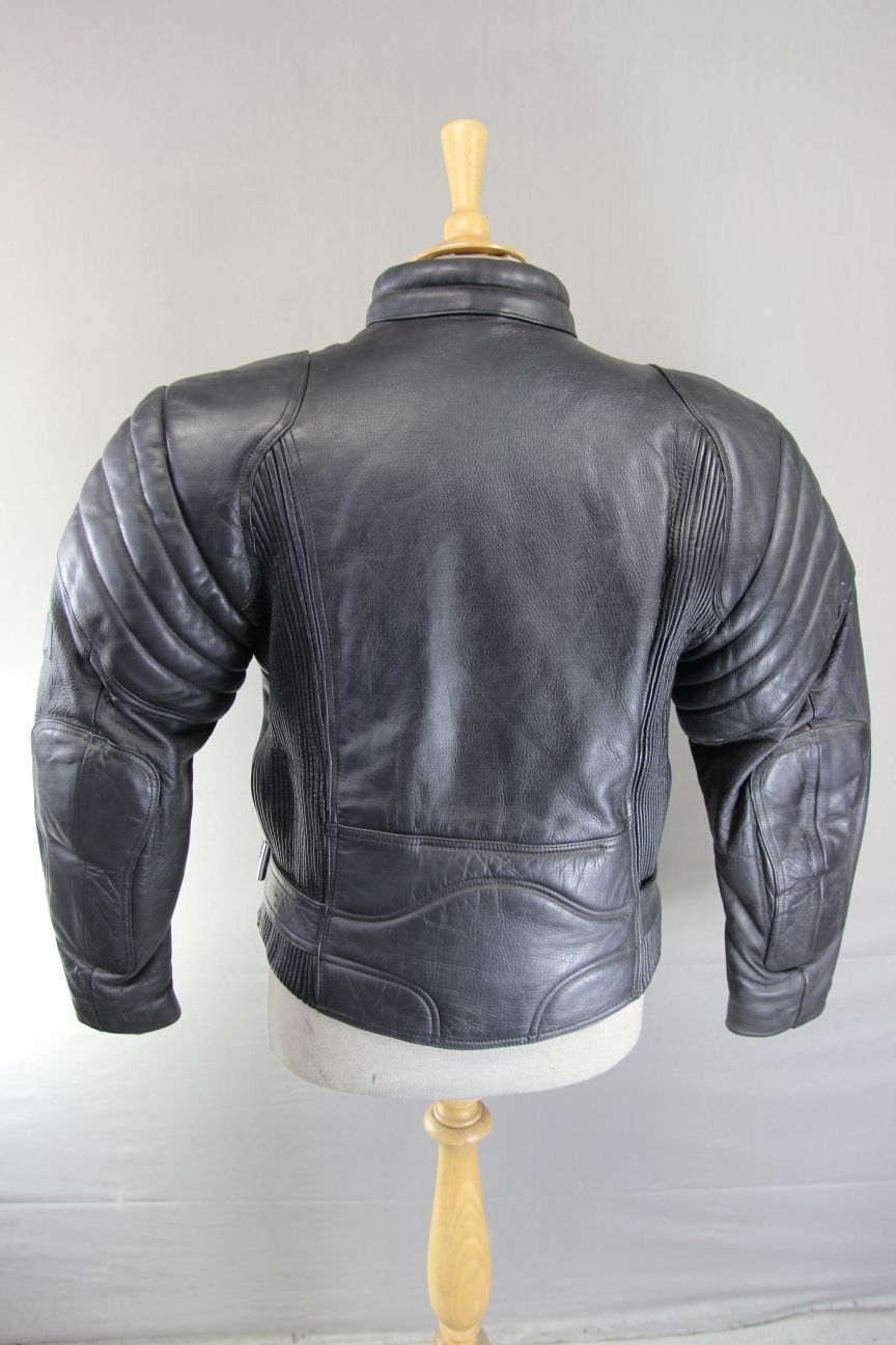 CLASSIC SIDI BLACK LEATHER BIKER JACKET 38-40 INCH