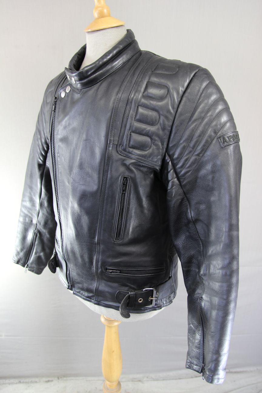 APACHE LEATHERS CLASSIC BLACK BIKER JACKET 40 INCH CHEST/MEDIUM