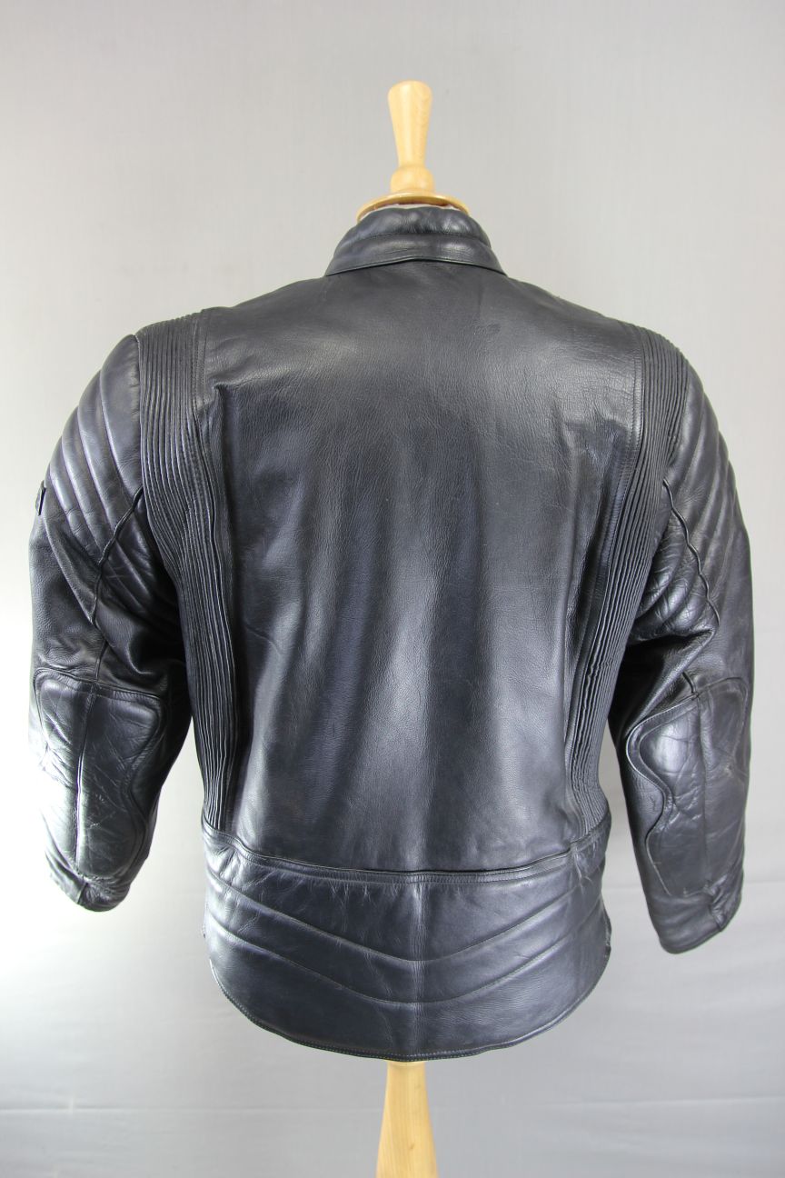 APACHE LEATHERS CLASSIC BLACK BIKER JACKET 40 INCH CHEST/MEDIUM